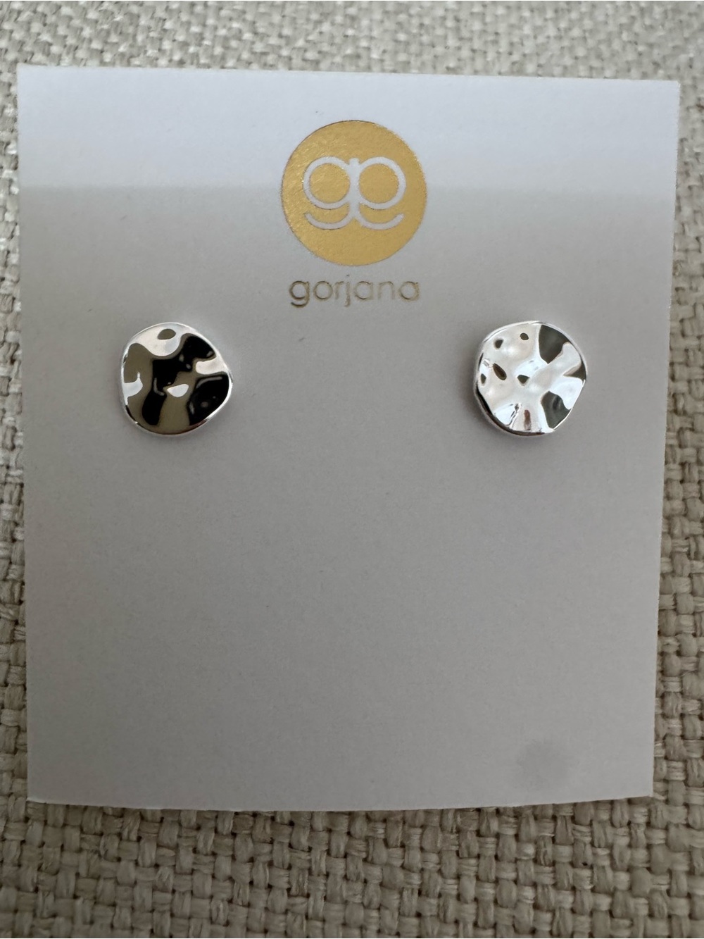 Gorjana Polished Hammered Disc Stud Earrings - Silver